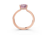 Rose gold Fancy Pink Princess  Cut Solitaire Engagement Ring with Four-Prong Setting on a Classic Band_3
