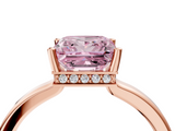 Rose gold Fancy Pink Princess  Cut Solitaire Engagement Ring with Four-Prong Setting on a Classic Band_4