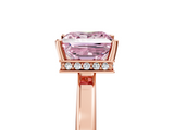 Rose gold Fancy Pink Princess  Cut Solitaire Engagement Ring with Four-Prong Setting on a Classic Band_5