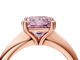 Rose gold Fancy Pink Princess  Cut Solitaire Engagement Ring with Tapered Band and Four-Prong Setting 5