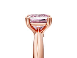Rose gold Fancy Pink Princess  Cut Solitaire Engagement Ring with Tapered Band and Four-Prong Setting