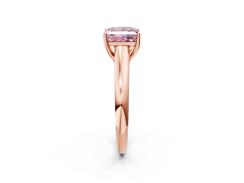 Rose gold Fancy Pink Princess Cut Solitaire Engagement Ring with Tapered Band and Four-Prong Setting_5