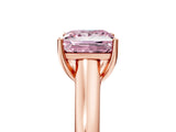Rose gold Fancy Pink Princess Cut Solitaire Engagement Ring with Tapered Band and Four-Prong Setting_8