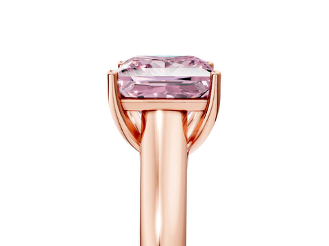 Rose gold Fancy Pink Princess Cut Solitaire Engagement Ring with Tapered Band and Four-Prong Setting_8