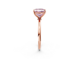 Rose gold Fancy Pink Princess  Cut Solitaire Engagement Ring with Thin Band and Four-Prong Setting_5