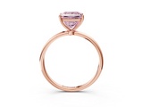 Rose gold Fancy Pink Princess  Cut Solitaire Engagement Ring with Thin Band and Four-Prong Setting_6