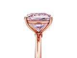 Rose gold Fancy Pink Princess  Cut Solitaire Engagement Ring with Thin Band and Four-Prong Setting_8