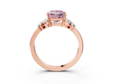 Rose gold Fancy Pink Princess  Cut Solitaire Floral Diamond Ring with Four-Prong Setting_3
