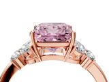 Rose gold Fancy Pink Princess  Cut Solitaire Floral Diamond Ring with Four-Prong Setting_4