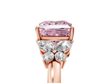 Rose gold Fancy Pink Princess  Cut Solitaire Floral Diamond Ring with Four-Prong Setting_5