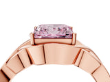 Rose gold Fancy Pink Princess Cut Solitaire Intertwined Band Prong Setting Ring_4