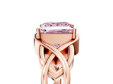 Rose gold Fancy Pink Princess Cut Solitaire Intertwined Band Prong Setting Ring_5
