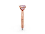 Rose gold Fancy Pink Princess Cut Solitaire Milgrain Engraved Band with Four-Prong Setting_2