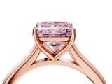 Rose gold Fancy Pink Princess  Cut Solitaire Ring with Cathedral Band and Four-Prong Setting_4