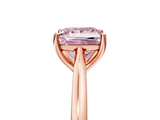 Rose gold Fancy Pink Princess  Cut Solitaire Ring with Cathedral Band and Four-Prong Setting_5