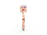 Rose gold Fancy Pink Princess  Cut Solitaire Ring with Four-Prong Setting and Classic Band_2