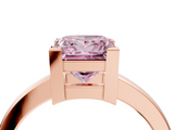 Rose gold Fancy Pink Princess  Cut Solitaire Ring with Four-Prong Setting and Classic Band_4