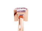 Rose gold Fancy Pink Princess  Cut Solitaire Ring with Four-Prong Setting and Classic Band_5