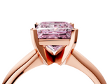 Rose gold Fancy Pink Princess  Cut Solitaire Ring with Four-Prong Setting on a Classic Band_4