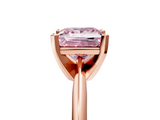 Rose gold Fancy Pink Princess  Cut Solitaire Ring with Four-Prong Setting on a Classic Band_5
