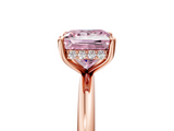 Rose gold Fancy Pink Princess  Cut Solitaire Ring with Thin Band and Four-Prong Setting_5