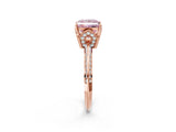 Rose gold Fancy Pink Princess Cut Solitaire Split Shank Pave Diamond Engagement Ring with Four-Prong Setting_26