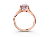Rose gold Fancy Pink Princess Cut Solitaire Tension Set Diamond Ring with Split Shank Band_3