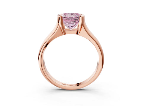 Rose gold Fancy Pink Princess Cut Solitaire Tension Set Diamond Ring with Split Shank Band_3