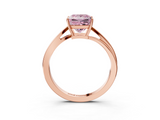 Rose gold Fancy Pink Princess  Cut Solitaire Twist Band Ring with Four-Prong Setting_3