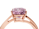 Rose gold Fancy Pink Princess  Cut Solitaire Twist Band Ring with Four-Prong Setting_4