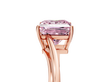 Rose gold Fancy Pink Princess  Cut Solitaire Twist Band Ring with Four-Prong Setting_5