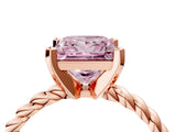 Rose gold Fancy Pink Princess  Cut Solitaire Twisted Band with Four-Prong Setting_33