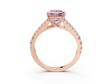Rose gold Fancy Pink Princess  Cut Split Shank Pave Diamond Engagement Ring with Four-Prong Setting_3