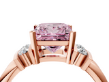 Rose gold Fancy Pink Princess  Cut Three-Stone Channel Set Ring with Bar Prongs_4