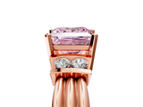 Rose gold Fancy Pink Princess  Cut Three-Stone Channel Set Ring with Bar Prongs_5