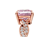 Rose gold Fancy Pink Princess  Cut Twisted Pavé Band Solitaire Ring with Four-Prong Setting_5