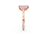 Rose gold Fancy Pink Princess  Diamond Cluster Halo Solitaire with Four-Prong Setting_24