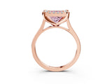 Rose gold Fancy Pink Princess  Diamond Cluster Halo Solitaire with Four-Prong Setting_25