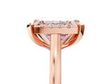 Rose gold Fancy Pink Princess  Diamond Cluster Halo Solitaire with Four-Prong Setting_27