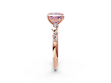 Rose gold Fancy Pink Princess  Diamond Cluster Prong-Set Solitaire Ring_2