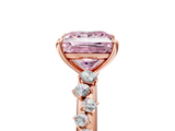 Rose gold Fancy Pink Princess  Diamond Cluster Prong-Set Solitaire Ring_5