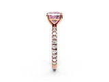 Rose gold Fancy Pink Princess  Diamond Pavé Band Solitaire with Four-Prong Setting_2