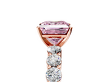 Rose gold Fancy Pink Princess  Diamond Pavé Band Solitaire with Four-Prong Setting_5