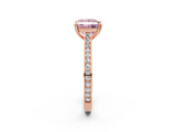 Rose gold Fancy Pink Princess  Diamond Solitaire with Pave Band and Six-Prong Setting_2