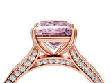 Rose gold Fancy Pink Princess  Diamond Solitaire with Pave Band and Six-Prong Setting_4