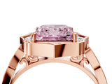 Rose gold Fancy Pink Princess  Halo Diamond Engagement Ring with Milgrain Band and Four-Prong Setting_20