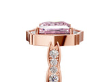Rose gold Fancy Pink Princess  Halo Diamond Engagement Ring with Milgrain Band and Four-Prong Setting_21