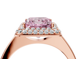 Rose gold Fancy Pink Princess  Halo Diamond Engagement Ring with Solitaire Band and Four-Prong Setting_4
