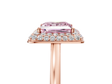 Rose gold Fancy Pink Princess  Halo Diamond Engagement Ring with Solitaire Band and Four-Prong Setting_5