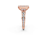 Rose gold Fancy Pink Princess  Halo Diamond Engagement Ring with Split Shank and Four-Prong Setting_25